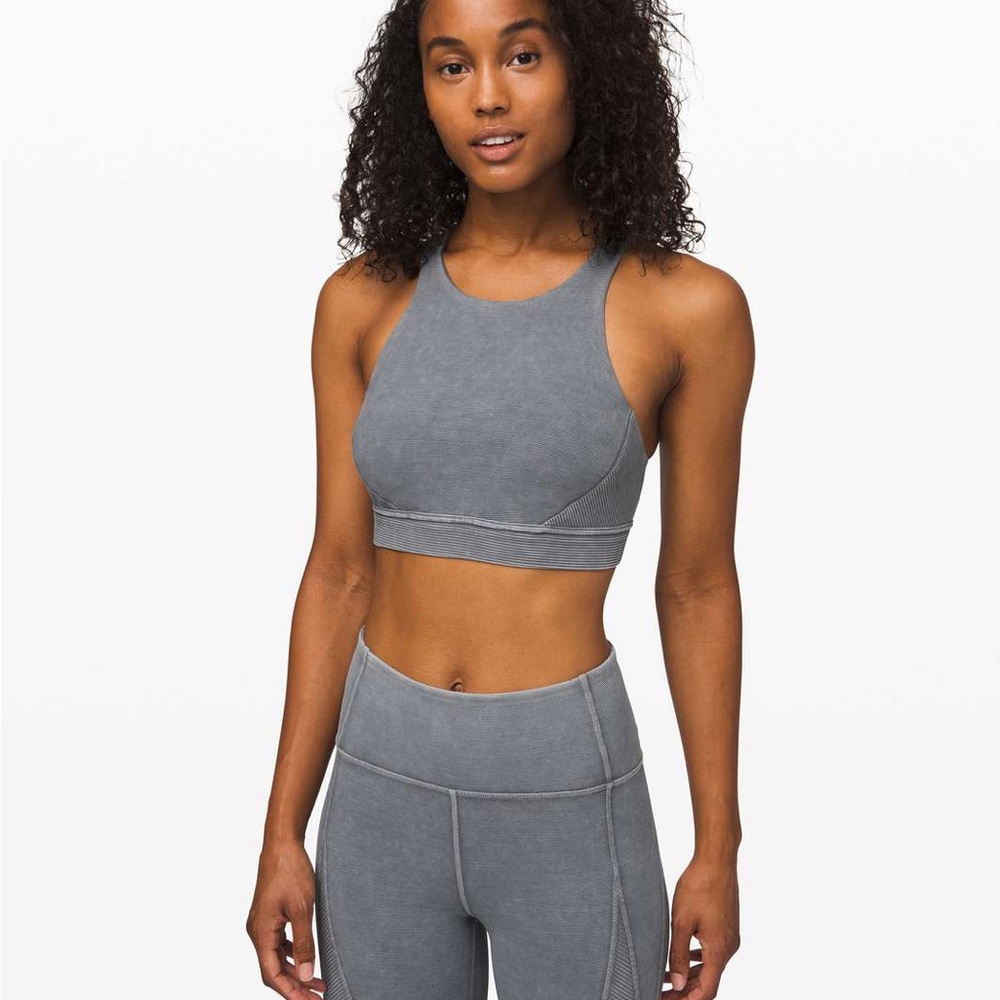 Lululemon wunder under crop & bob and weave bra washed Luna size 6